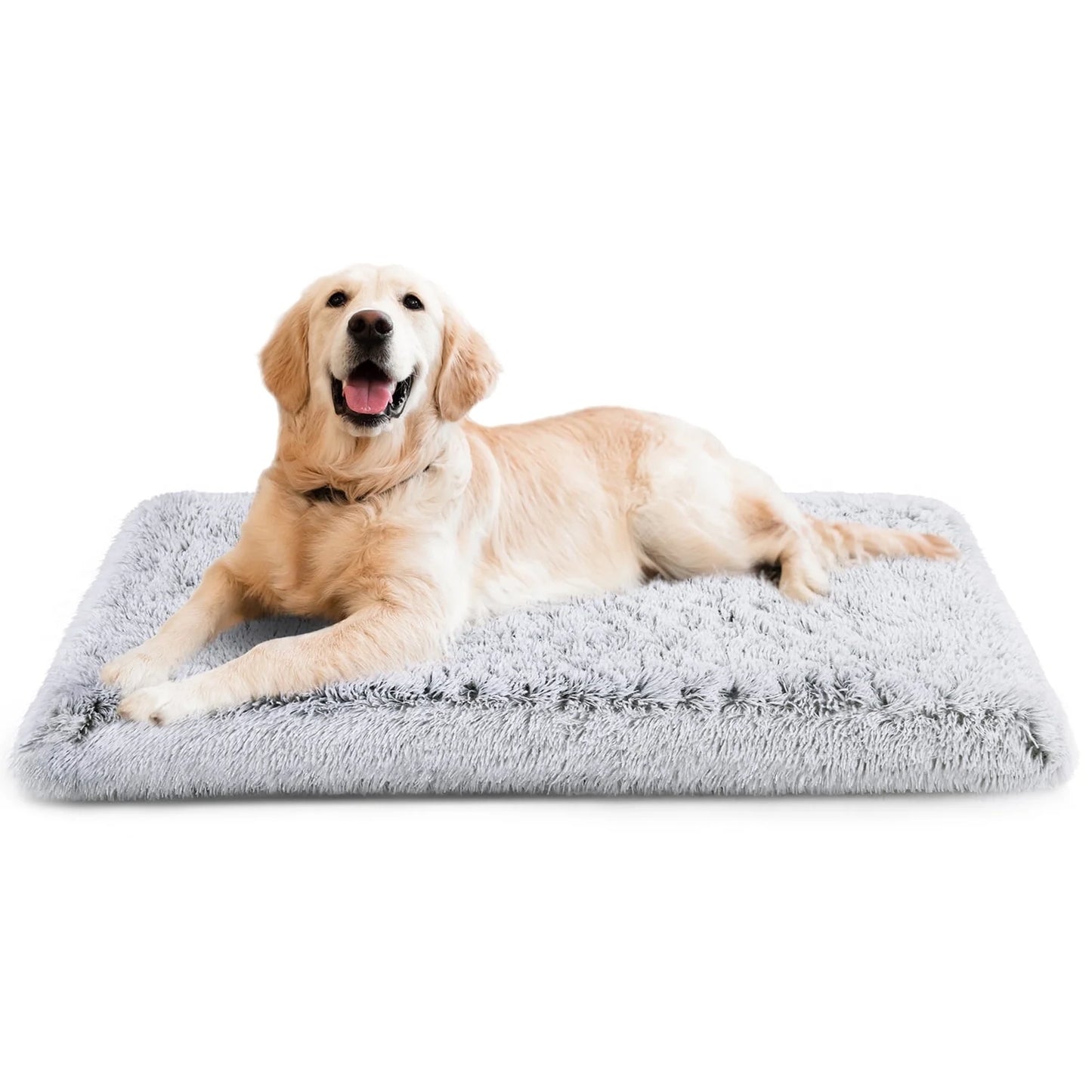 Dog Bed for Large Dogs, Washable Egg Crate Memory Foam Orthopedic Cozy Soft Long Plush Calming Pet Bed for Large Medium Size Dogs Crate, 36"X28", Gray