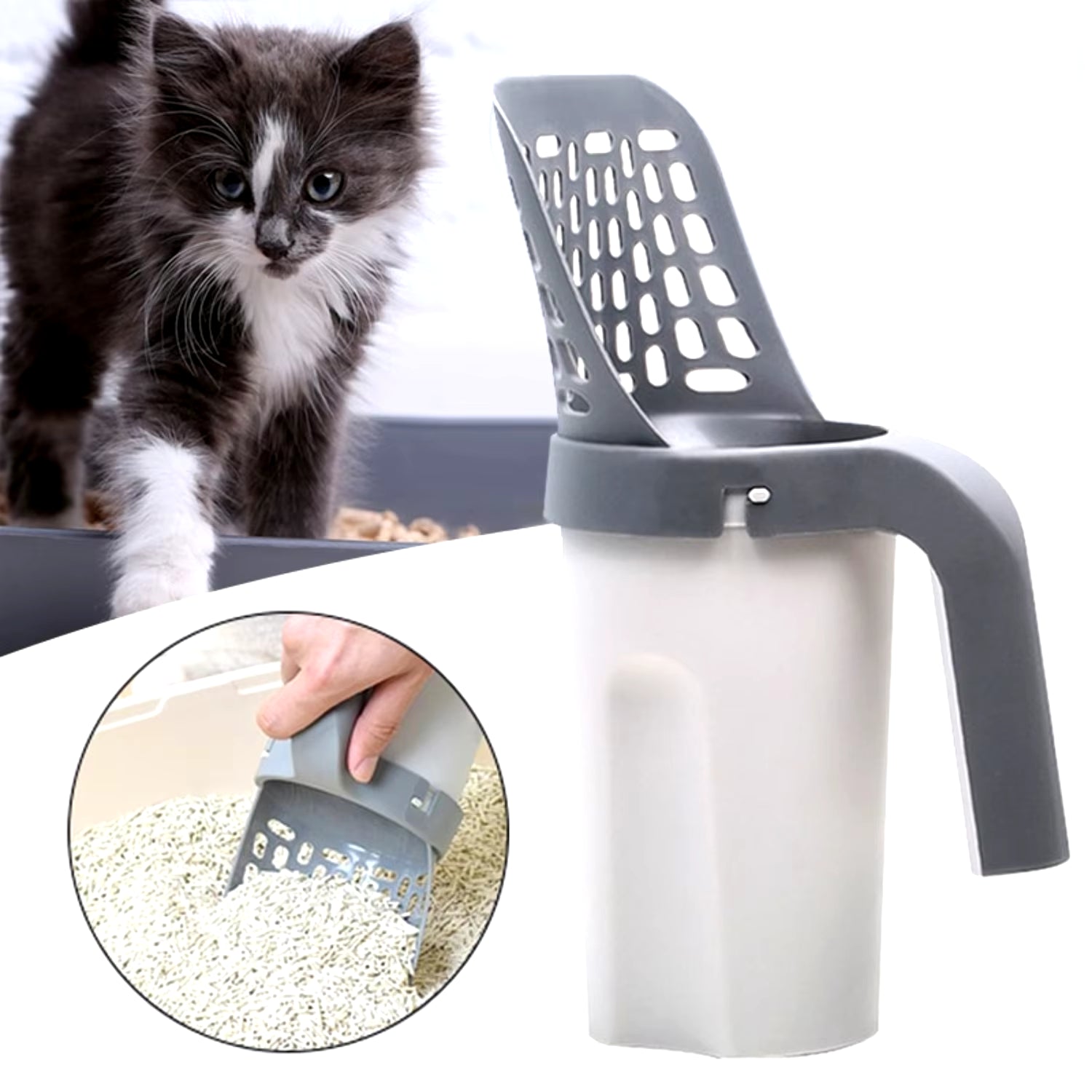 Efficient Lightweight Durable Neater Hollow Cat Litter Sifter Shovel Scoop Filter - Effortless Pet Sandboxes Supplies for Quick