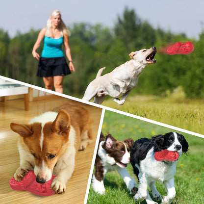 Squeaky Dog Toys Dog Chew Toy for Aggressive Chewer, Teeth Cleaning Shoe Shape Squeaky Dog Toys
