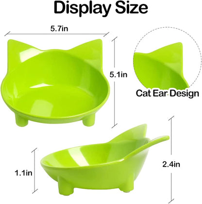 Cat Bowl Cat Food Bowls Non Slip Dog Dish Pet Food Bowls Shallow Cat Water Bowl Cat Feeding Wide Bowls to Stress Relief of Whisker Fatigue Pet Bowl of Dogs Cats Rabbits Puppy(3 Pack)